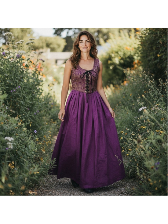 The Pyramid Collection Dresses & Skirts - The Pyramid Collection Purple Lace-Up Maxi Dress Fairycore Renaissance Size L